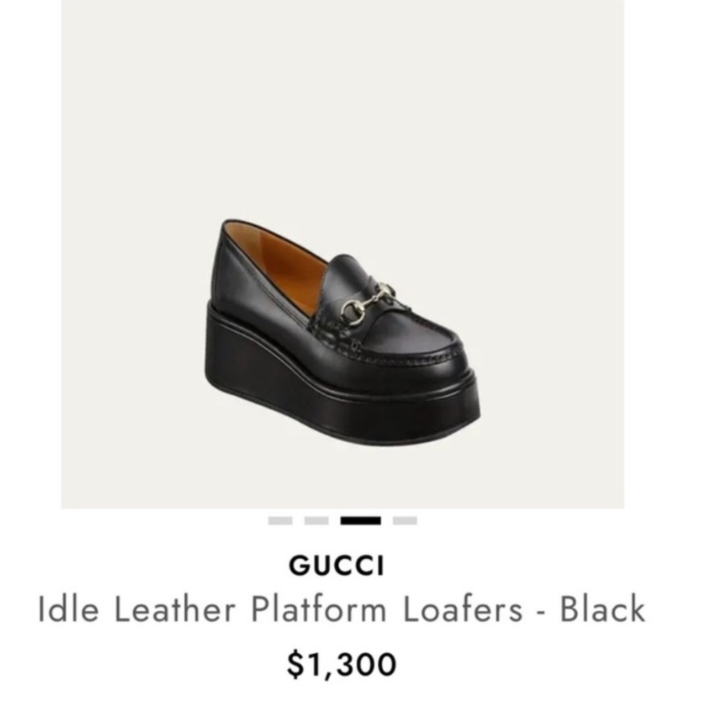 Gucci Ilde Horsebit Flatform leather platform Loafer RETAIL 1,300 - Picture 3 of 14